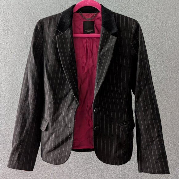 Ted Baker London Jackets & Blazers - Women's Ted Baker Wool Pinstripe Blazer with Hot Pink Lining Sz 3
